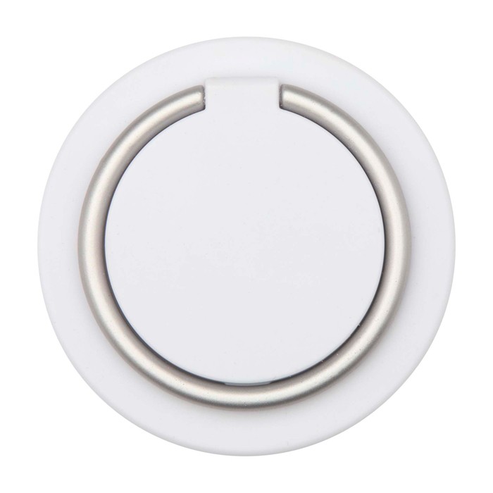 Soporte magnético para teléfono con soporte en forma de anilla color blanco segunda vista frontal