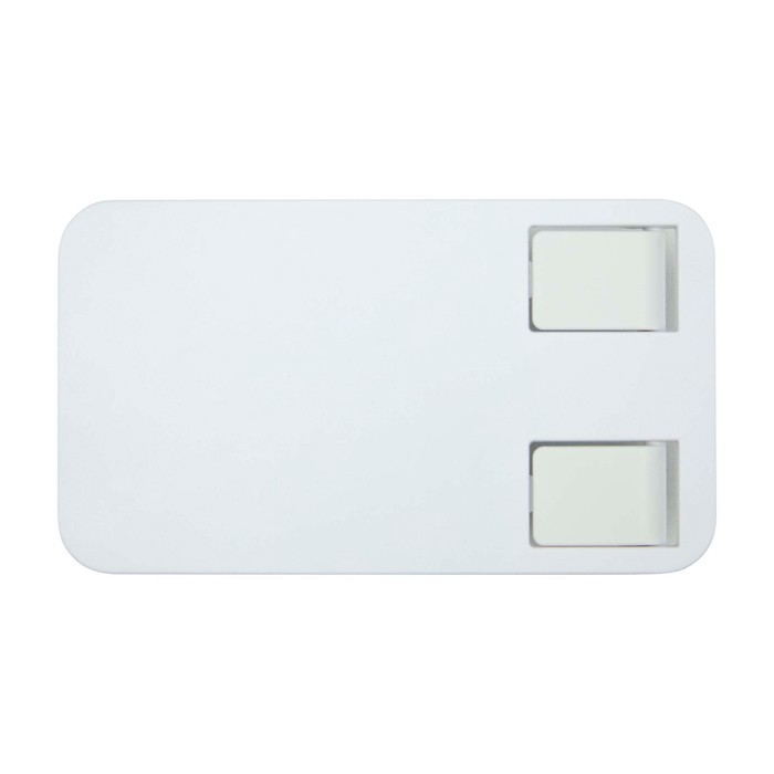 Soporte para teléfono plegable con soporte de metal y fijador de ángulo color blanco segunda vista frontal