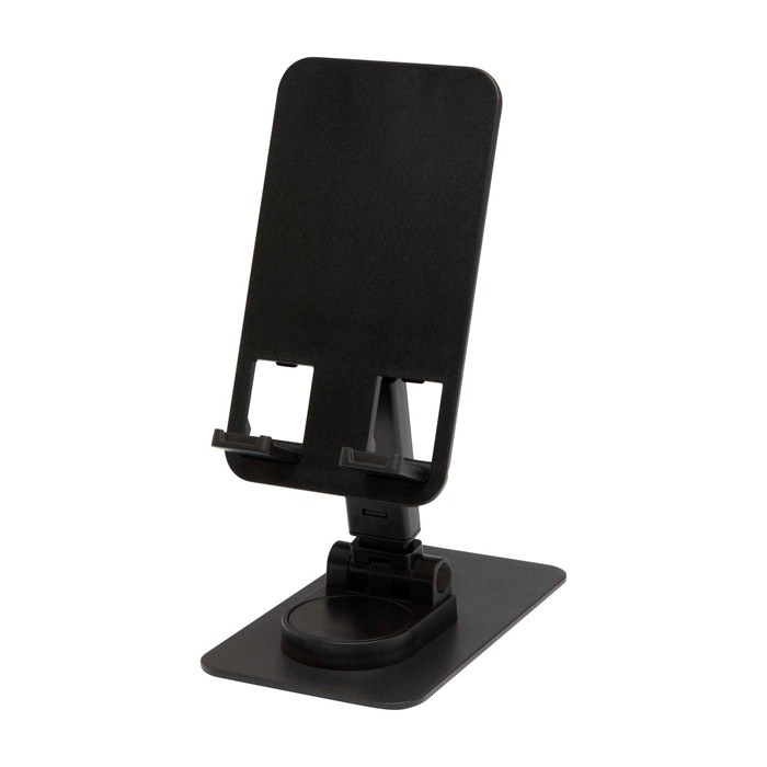 Soporte para teléfono plegable con soporte de metal y fijador de ángulo color negro segunda vista