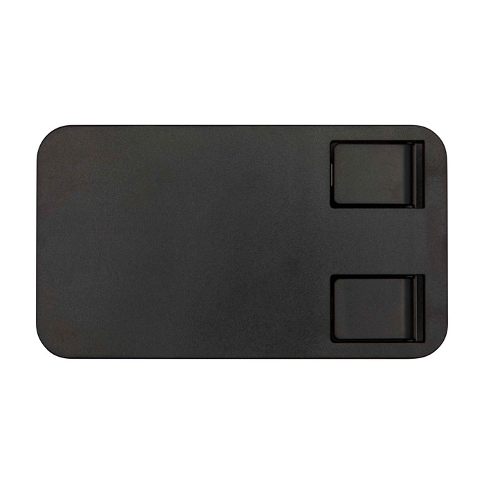 Soporte para teléfono plegable con soporte de metal y fijador de ángulo color negro segunda vista frontal