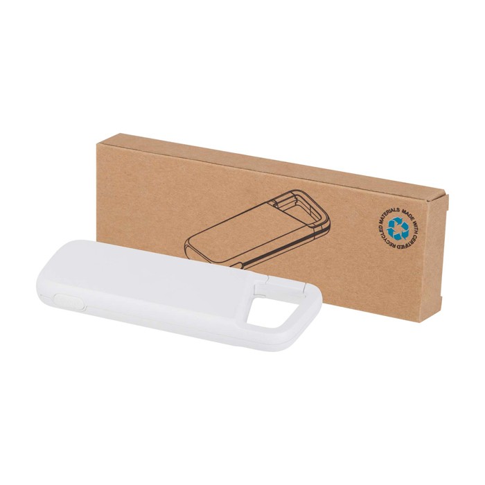 Powerbank ecológico resistente al agua con mosquetón 5.000 mAh color blanco