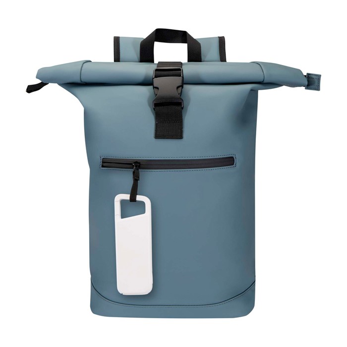 Powerbank ecológico resistente al agua con mosquetón 5.000 mAh color blanco tercera vista