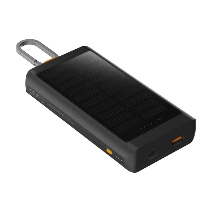 Batería externa solar con tecnología de ultracarga 10.000 mAh color grafito