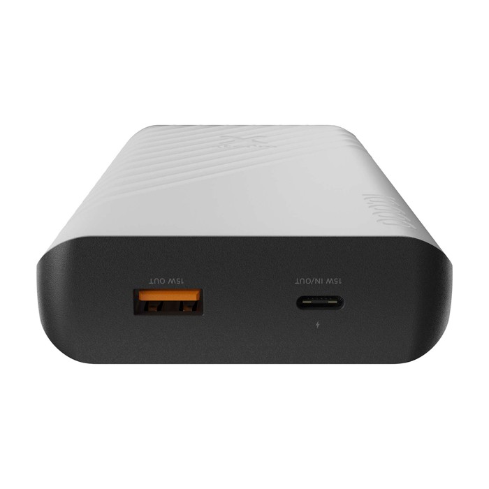 Batería externa solar con tecnología de ultracarga 10.000 mAh color grafito vista detalle 1