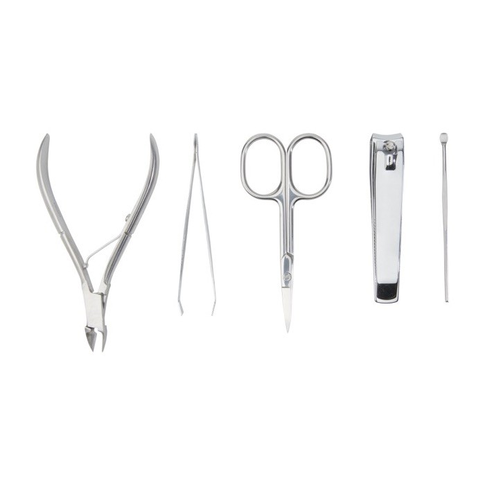 Set de manicura en caja de bambú color natural tercera vista frontal