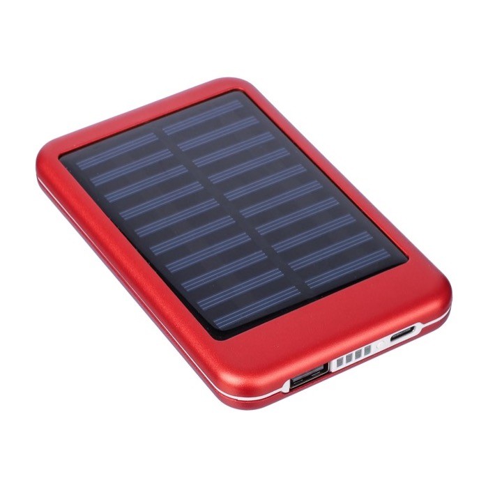 Batería externa solar de aluminio con bordes de color 4.000 mAh sexta vista Batería externa solar de aluminio con bordes de color 4.000 mAh sexta vista