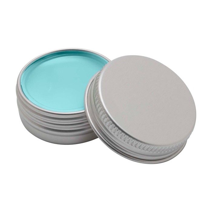 Bálsamo labial con carcasa de aluminio y protección FPS 15 color azul claro Bálsamo labial con carcasa de aluminio y protección FPS 15 color azul claro