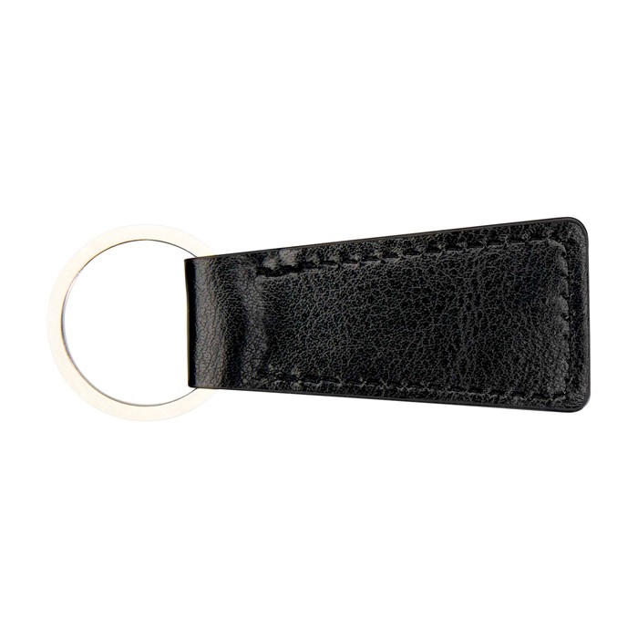 Llavero elegante de plástico reciclado para poner en llaves o bolso color negro segunda vista frontal