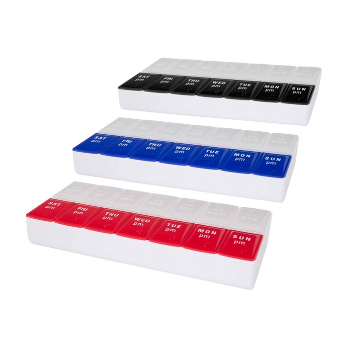 Organizador multivitamínico para mañana y tarde durante siete días color rojo segunda vista varios colores