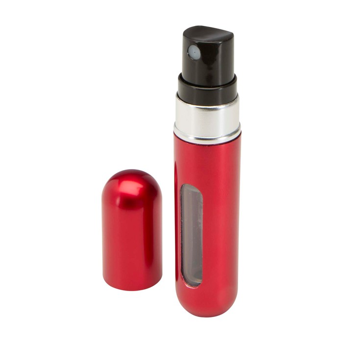 Frasco de perfume portátil reacargable ideal para viajes 5ml color rojo