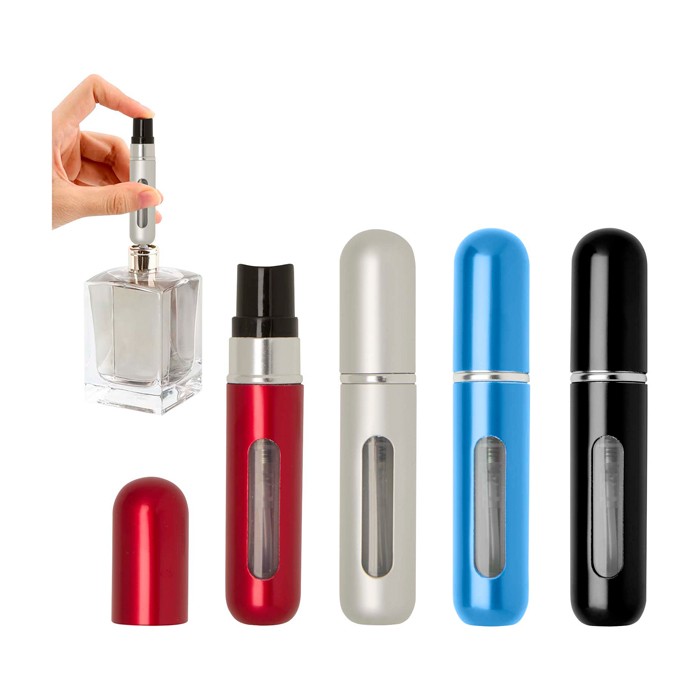 Frasco de perfume portátil reacargable ideal para viajes 5ml color rojo segunda vista