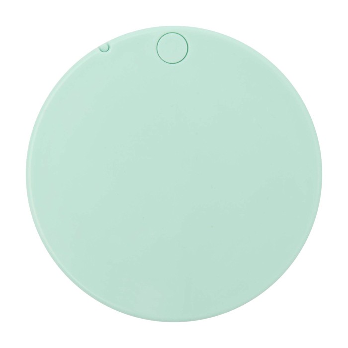 Espejo de maquillaje elegante y deslizante para retoques rápidos color verde suave segunda vista trasera