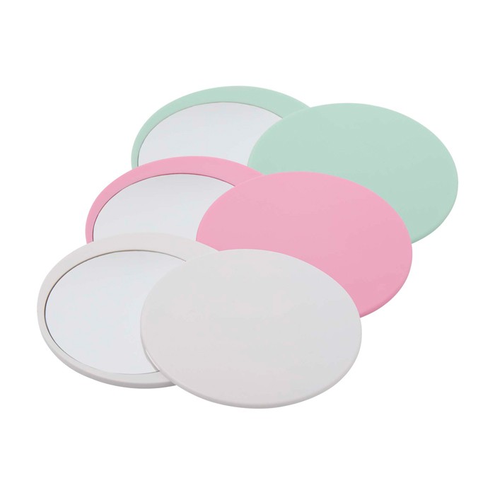 Espejo de maquillaje elegante y deslizante para retoques rápidos color verde suave segunda vista varios colores