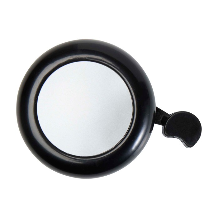 Timbre para bicicleta de aluminio y plástico con un sonido fuerte color negro segunda vista frontal Timbre para bicicleta de aluminio y plástico con un sonido fuerte color negro segunda vista frontal