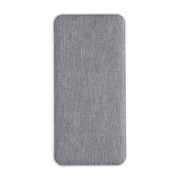 Batería externa rectangular de plástico reciclado y RPET 10.000 mAh color blanco primera vista Batería externa rectangular de plástico reciclado y RPET 10.000 mAh color blanco primera vista