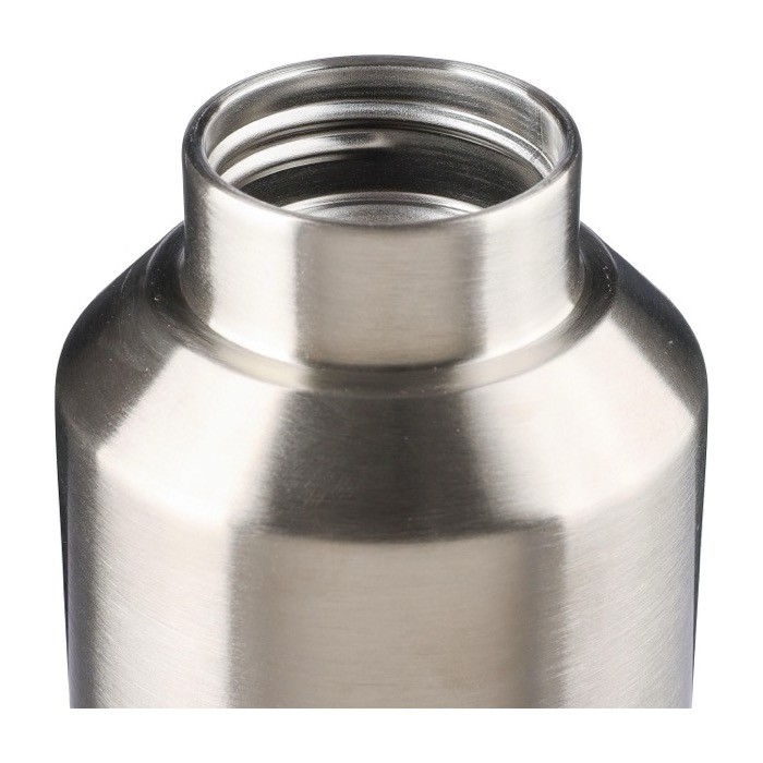 Botella de acero inoxidable reciclado con tapón plateado 600ml quinta vista Botella de acero inoxidable reciclado con tapón plateado 600ml quinta vista