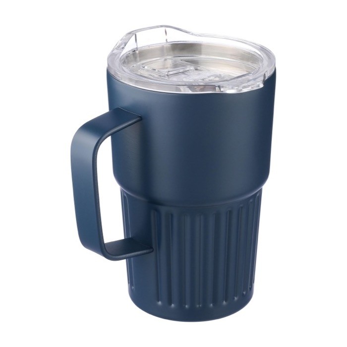 Taza take away de acero inoxidable reciclado con asa 450ml primera vista Taza take away de acero inoxidable reciclado con asa 450ml primera vista