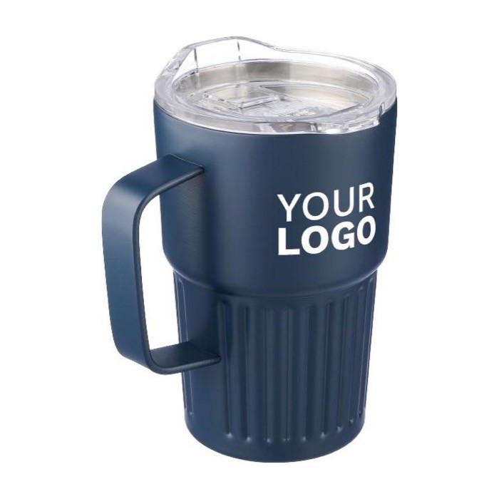 Taza take away de acero inoxidable reciclado con asa 450ml segunda vista Taza take away de acero inoxidable reciclado con asa 450ml segunda vista