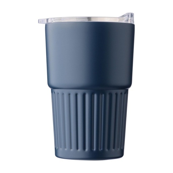 Taza take away de acero inoxidable reciclado con asa 450ml cuarta vista Taza take away de acero inoxidable reciclado con asa 450ml cuarta vista