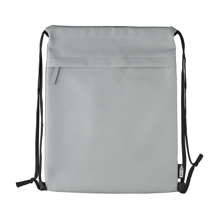 Mochila de cuerdas repelente al agua con bolsillo frontal color gris primera vista