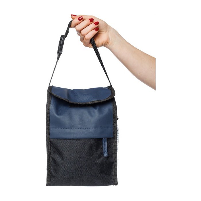 Bolsa nevera de poliéster y PU repelente al agua con 3 compartimientos color azul segunda vista Bolsa nevera de poliéster y PU repelente al agua con 3 compartimientos color azul segunda vista