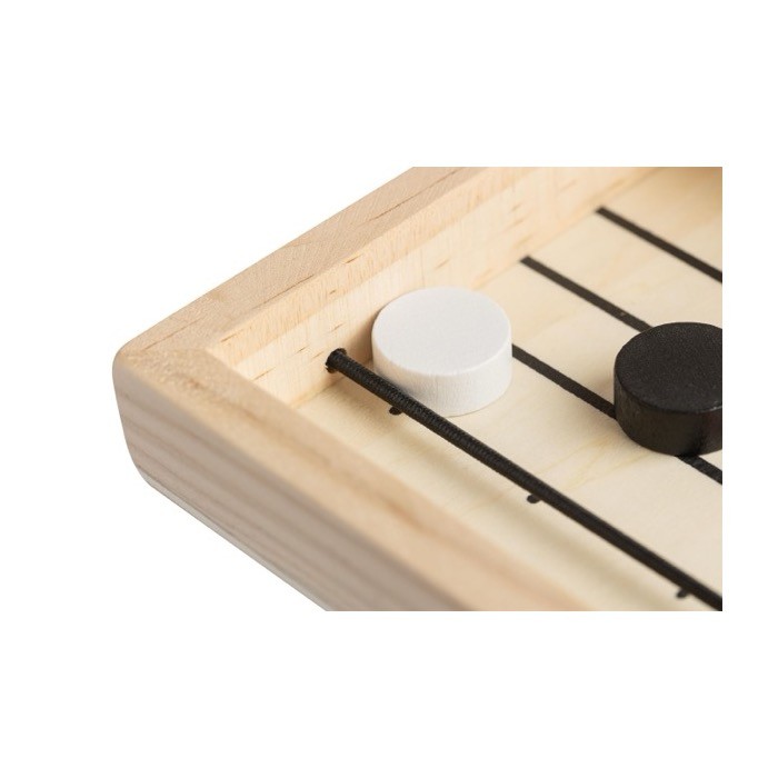 Hockey de mesa rápido de madera con 10 fichas redondas séptima vista Hockey de mesa rápido de madera con 10 fichas redondas séptima vista