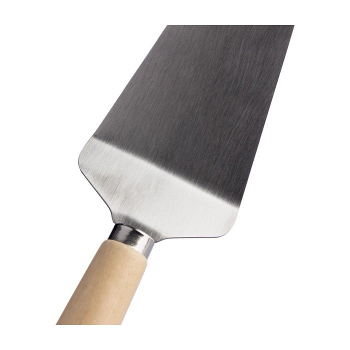 Tabla de pizza de bambú con guías de corte y un cortador y espátula séptima vista Tabla de pizza de bambú con guías de corte y un cortador y espátula séptima vista