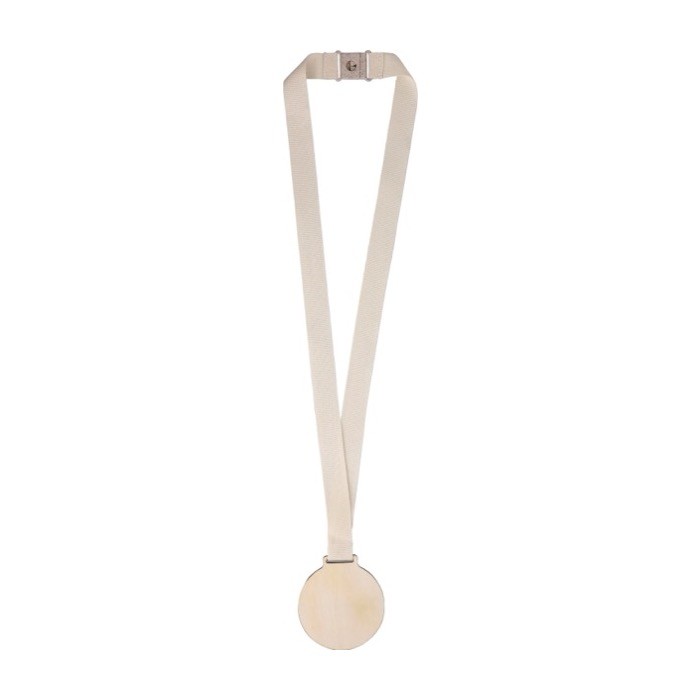 Medalla de madera con cordón de algodón con hebilla de seguridad quinta vista