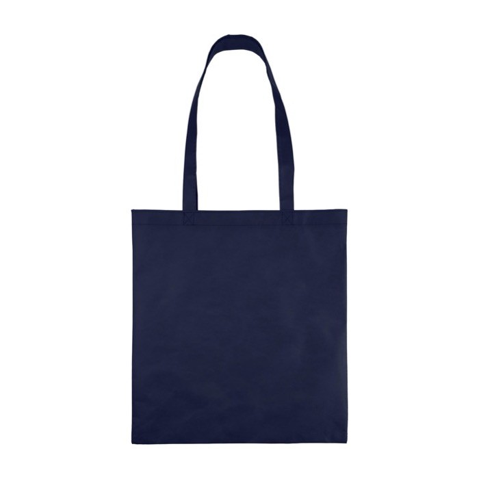 Bolsa de tela no tejida reciclada con asas termosellados 80 g/m2 color azul primera vista Bolsa de tela no tejida reciclada con asas termosellados 80 g/m2 color azul primera vista