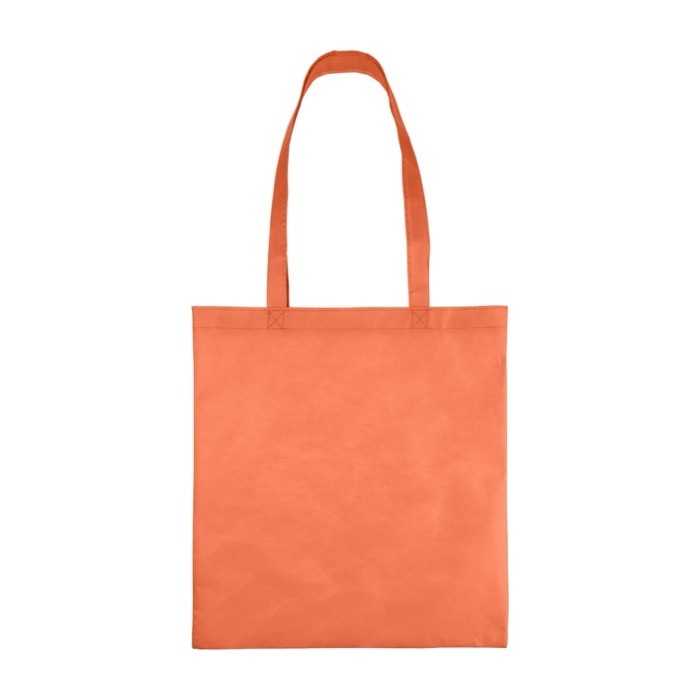Bolsa de tela no tejida reciclada con asas termosellados 80 g/m2 color naranja primera vista Bolsa de tela no tejida reciclada con asas termosellados 80 g/m2 color naranja primera vista