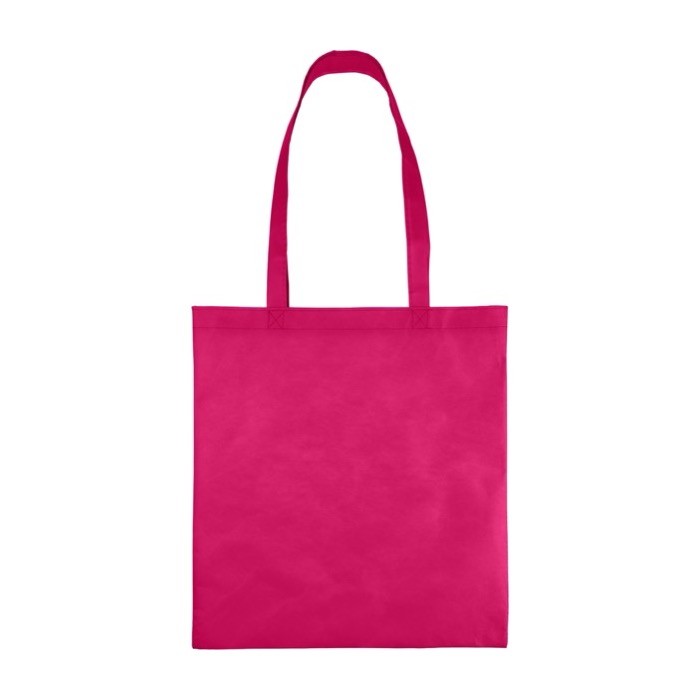 Bolsa de tela no tejida reciclada con asas termosellados 80 g/m2 color rosa primera vista Bolsa de tela no tejida reciclada con asas termosellados 80 g/m2 color rosa primera vista