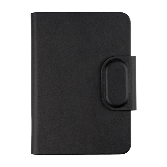 Porta pasaporte con rastreador de cuero sintético reciclado color negro primera vista Porta pasaporte con rastreador de cuero sintético reciclado color negro primera vista