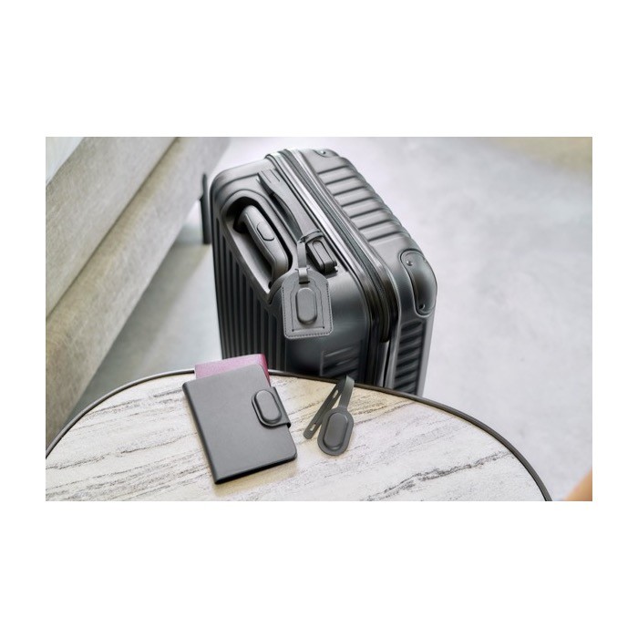 Porta pasaporte con rastreador de cuero sintético reciclado sexta vista Porta pasaporte con rastreador de cuero sintético reciclado sexta vista