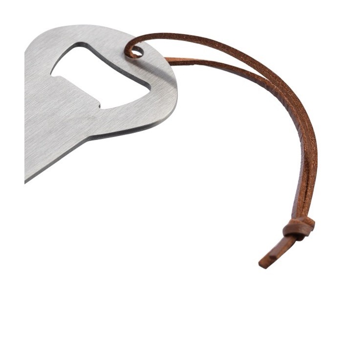 Limpiador de barbacoa de acero inoxidable con un abrebotellas quinta vista