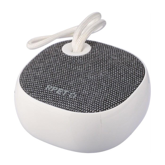 Altavoz inalámbrico con tela RPET en la parte superior y cordón 3W primera vista Altavoz inalámbrico con tela RPET en la parte superior y cordón 3W primera vista