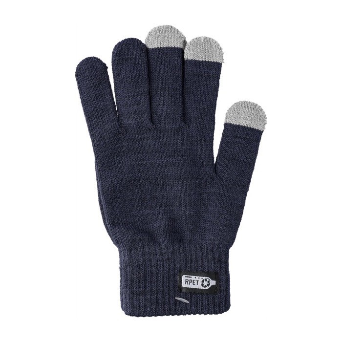 Guantes de invierno de RPET con 3 dedos de posible uso de pantallas color azul primera vista Guantes de invierno de RPET con 3 dedos de posible uso de pantallas color azul primera vista