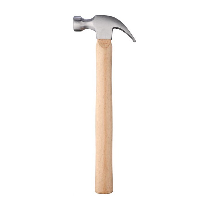 Martillo con cuerpo hecho de madera de haya y cabeza de acero color marrón primera vista Martillo con cuerpo hecho de madera de haya y cabeza de acero color marrón primera vista