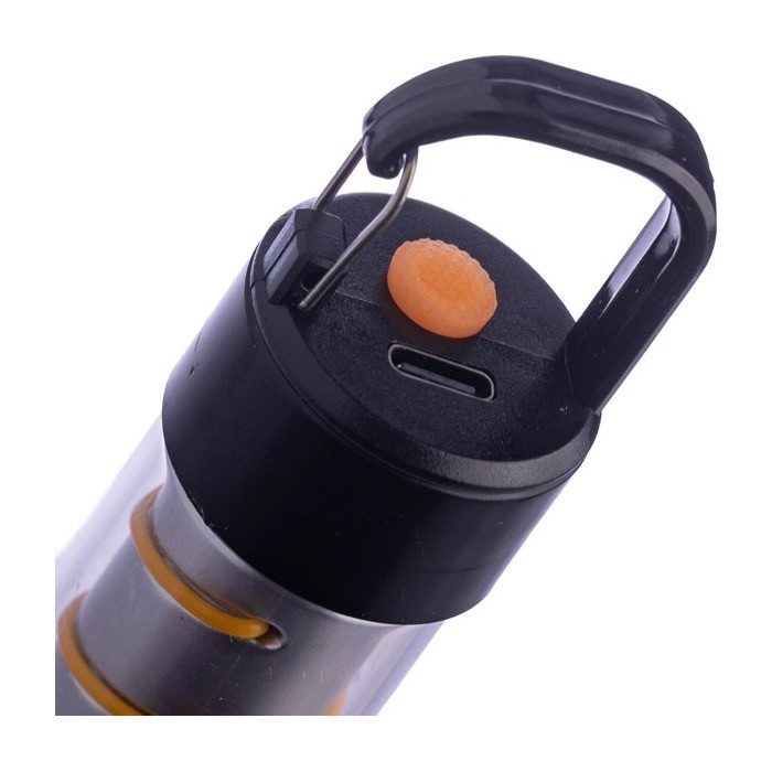 Linterna COB de aluminio con 3 funciones de luz y mosquetón octava vista Linterna COB de aluminio con 3 funciones de luz y mosquetón octava vista