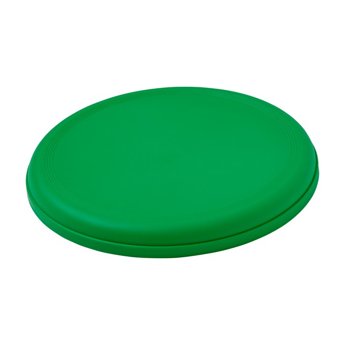 Frisbee redondo de plástico reciclado con acabado moteado color verde