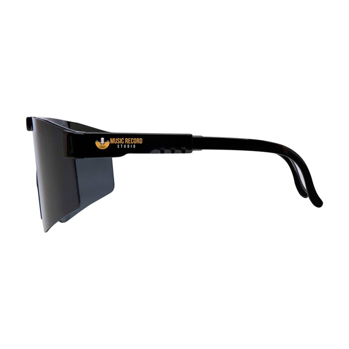 Gafas de sol deportivas fácilmente adaptables y elegantes color negro vista impresión tampografía