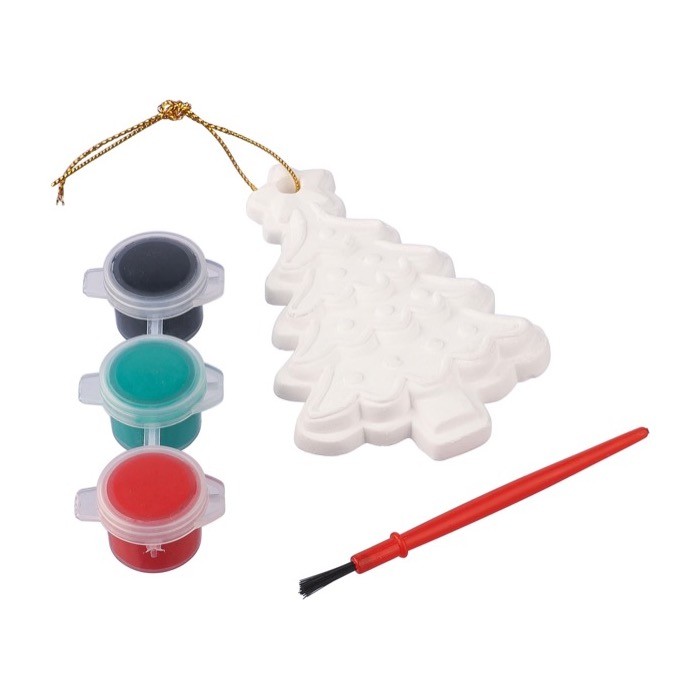 Árbol de Navidad de yeso para pintar con 3 pinturas acrílicas color multicolor segunda vista Árbol de Navidad de yeso para pintar con 3 pinturas acrílicas color multicolor segunda vista