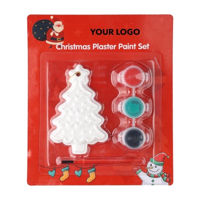 Árbol de Navidad de yeso para pintar con 3 pinturas acrílicas segunda vista Árbol de Navidad de yeso para pintar con 3 pinturas acrílicas segunda vista