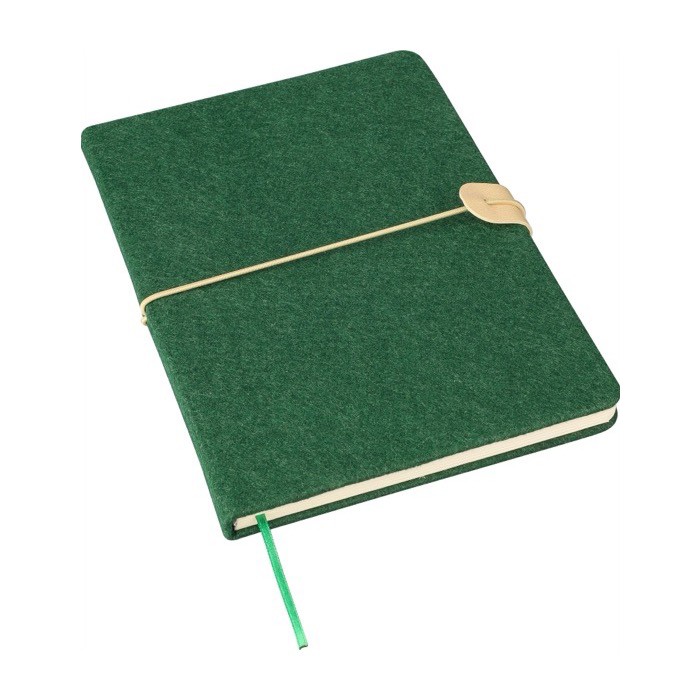 Libreta de fieltro reciclado con cierre elástico hojas a rayas A5 primera vista Libreta de fieltro reciclado con cierre elástico hojas a rayas A5 primera vista