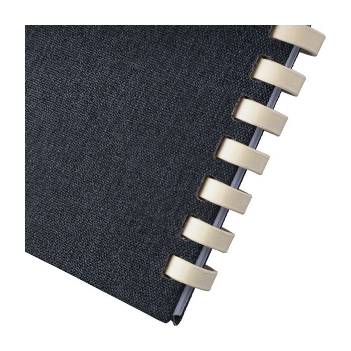 Libreta de RPET con espiral de cartón blanco hojas a rayas A5 décima vista Libreta de RPET con espiral de cartón blanco hojas a rayas A5 décima vista