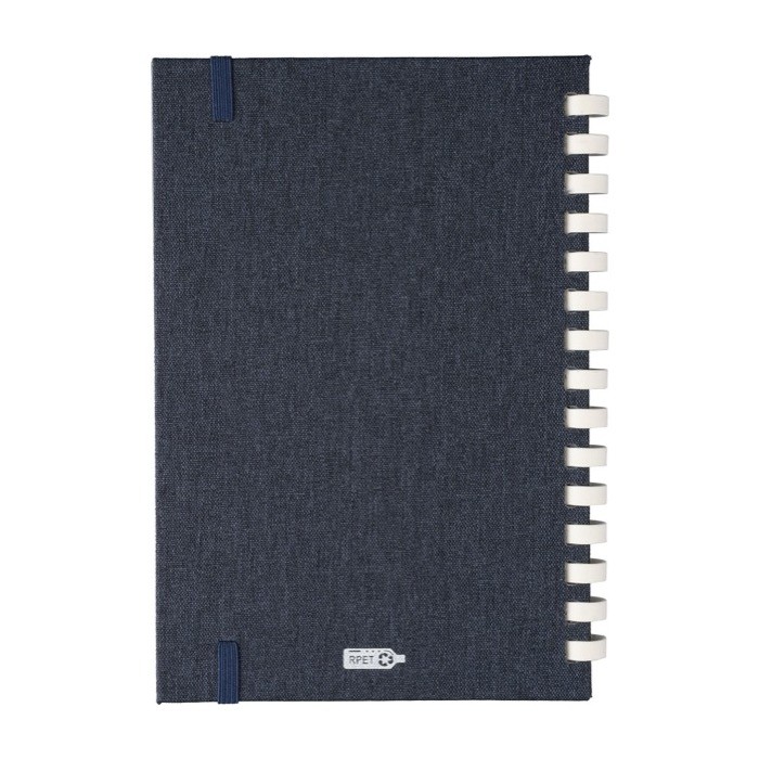 Libreta de RPET con espiral de cartón blanco hojas a rayas A5 tercera vista Libreta de RPET con espiral de cartón blanco hojas a rayas A5 tercera vista