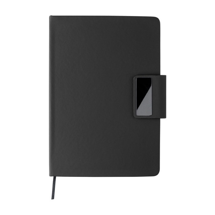 Libreta de PU reciclado con hojas a rayas A5 y bolígrafo tinta azul color negro primera vista Libreta de PU reciclado con hojas a rayas A5 y bolígrafo tinta azul color negro primera vista