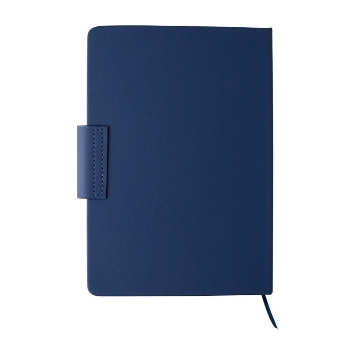 Libreta de PU reciclado con hojas a rayas A5 y bolígrafo tinta azul tercera vista Libreta de PU reciclado con hojas a rayas A5 y bolígrafo tinta azul tercera vista