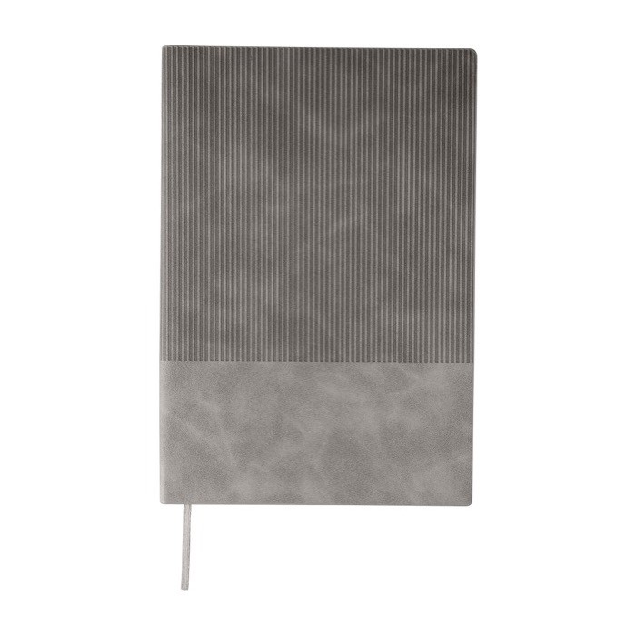 Libreta con efecto pana en la parte superior hojas a rayas A5 color gris primera vista Libreta con efecto pana en la parte superior hojas a rayas A5 color gris primera vista