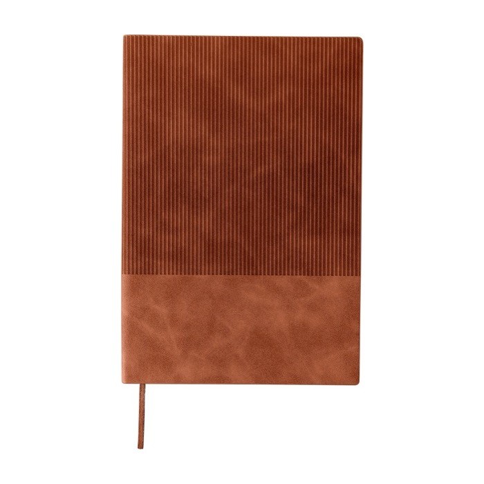 Libreta con efecto pana en la parte superior hojas a rayas A5 color marrón primera vista Libreta con efecto pana en la parte superior hojas a rayas A5 color marrón primera vista