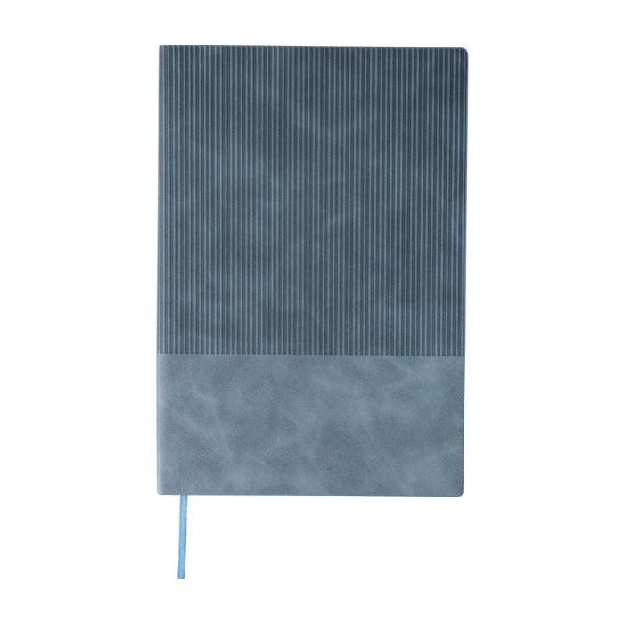 Libreta con efecto pana en la parte superior hojas a rayas A5 color azul claro primera vista Libreta con efecto pana en la parte superior hojas a rayas A5 color azul claro primera vista